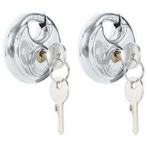 vidaXL Discus-lukot avaimilla 2 kpl Hopea 6 x 2.3 x 6 cm