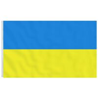 vidaXL Ukrainan lippu messinki rengasholkeilla 90x150 cm
