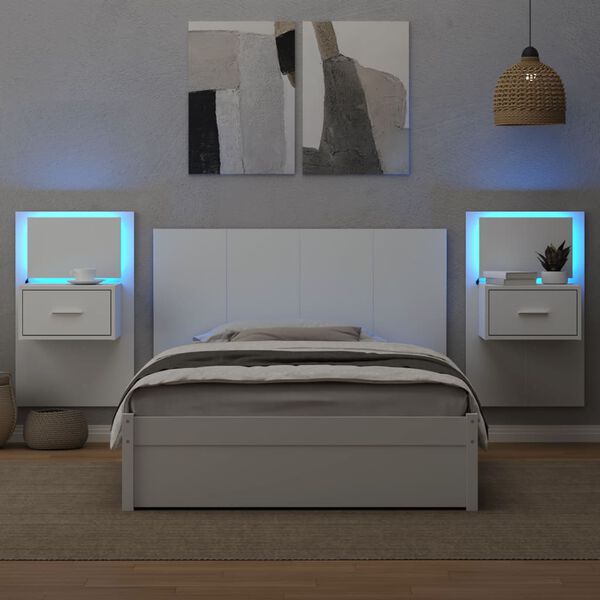 vidaXL S&auml;ngynp&auml;&auml;ty y&ouml;p&ouml;ydill&auml; valkoinen 120 cm tekninen puu