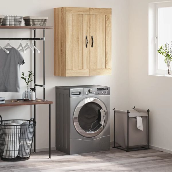 vidaXL Sein&auml;kiinnitett&auml;v&auml; kaappi Sonoma 69,5x34x90 cm tekninen puu