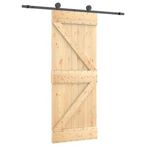 vidaXL Liukuovi 85 x 210 cm Massiivinen m&auml;nty (k&auml;sittelem&auml;t&ouml;n)