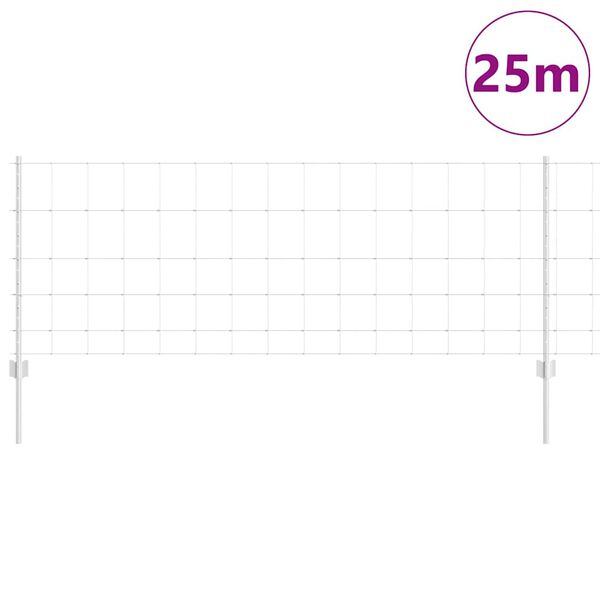 vidaXL Aita ja Tuki Hopea 0,8 x 25 m Ter&auml;s