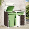 vidaXL Wheelie Bin S&auml;ilytys Double Bins Ruskea 144x81x113 cm Ter&auml;s