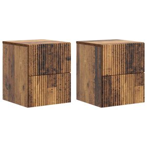 vidaXL Sein&auml;lle Kiinnitett&auml;v&auml; Y&ouml;p&ouml;yt&auml; 2 pcs Vanha puu Tekninen puu