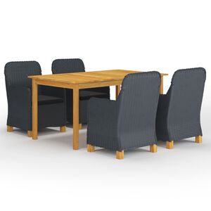 vidaXL 7-osainen Puutarhan ruokailuryhmä vaaleanharmaa