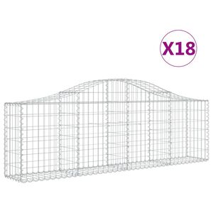 vidaXL Kaarevat kivikorit 18 kpl 200x30x60/80 cm galvanoitu rauta