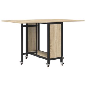 vidaXL Kokoontaitettava ruokap&ouml;yt&auml; py&ouml;rill&auml; 130 x 80 x 76,5 cm