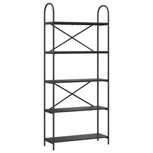 vidaXL Kirjahylly Musta tammi. 80 x 30 x 183 cm Tekninen puu