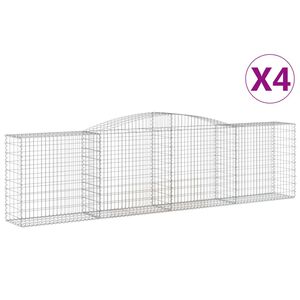 vidaXL Kaarevat kivikorit 4 kpl 400x50x100/120 cm galvanoitu rauta