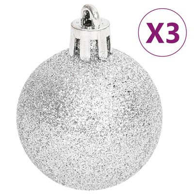 vidaXL Joulukuusen koristesarja 70 kpl hopea ja valkoinen