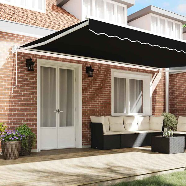 vidaXL Aurinkovarjo Musta 500 x 300 x 165 cm Polyesteri ja metalli