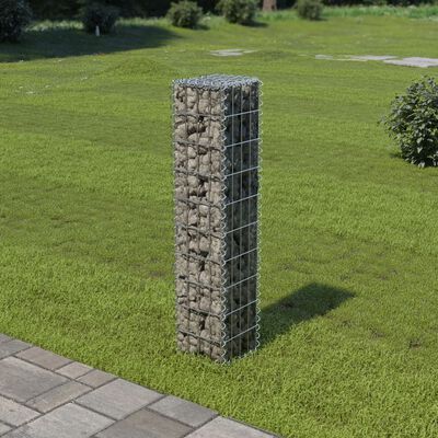 vidaXL Gabion-kivikori kansilla galvanoitu teräs 20x20x100 cm