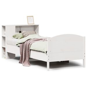 vidaXL S&auml;nky kirjahyllyll&auml; ei patjaa valkoinen 75x190 cm t&auml;ysi m&auml;nty