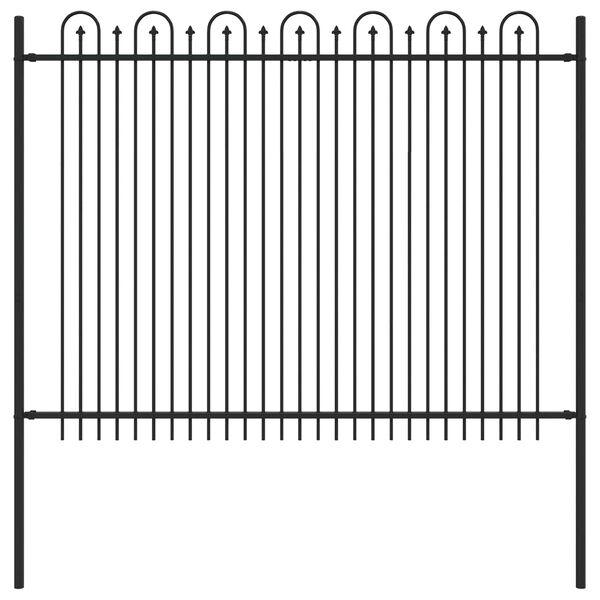 vidaXL Piikki Kaari Aita Musta 200 x 200 cm Jauhemaalattu Ter&auml;s
