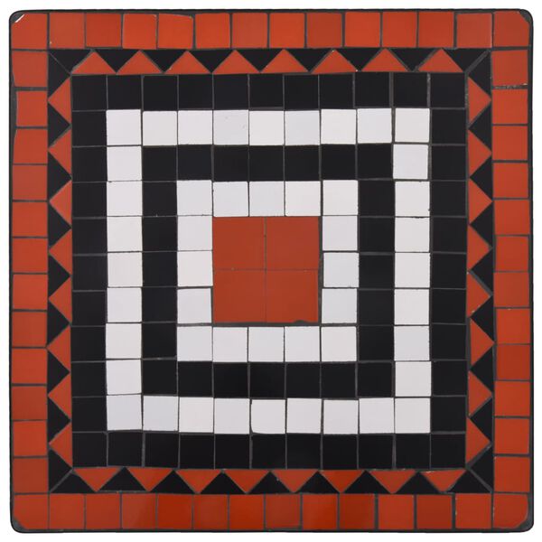 vidaXL 3-osainen mosaiikkibistrosarja keramia terrakotta ja valkoinen