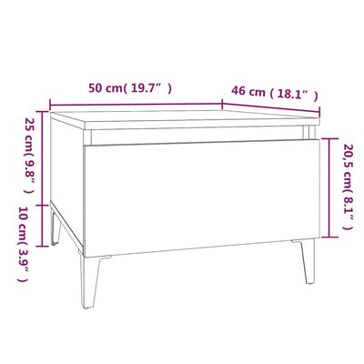 vidaXL Sivupöydät 2 kpl betoninharmaa 50x46x35 cm tekninen puu