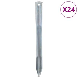 vidaXL Telttatapit 24 kpl 22 cm &Oslash;20 mm galvanoitu ter&auml;s