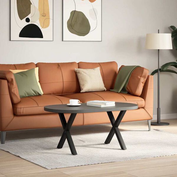 vidaXL Sohvapöydän jalat X-muotoiset 2 kpl musta 60x(42-43) cm teräs