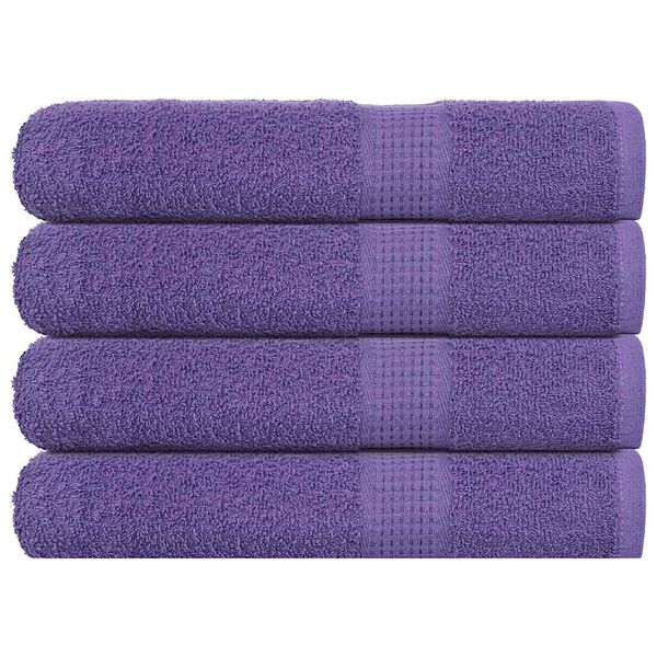vidaXL Pyyhkeet 4 kpl FROGN violetti 100x200 cm 100 % puuvillaa