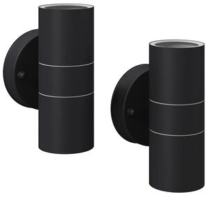 vidaXL LED-sein&auml;valaisimet ulkotiloihin 2 kpl Ruost. ter&auml;s Yl&ouml;s/alas