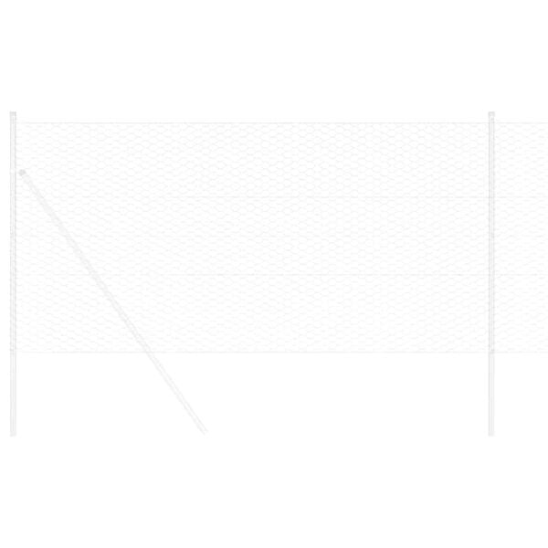 vidaXL Kuusikulmainen aita Hopea 0,4 x 25 m Galvanoitu ter&auml;s