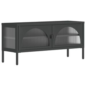 vidaXL TV-taso musta 105x35x50 cm lasi ja ter&auml;s
