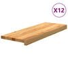 vidaXL Askelmat 12 kpl vaaleanruskea 70x25x2 cm t&auml;ysi tammi