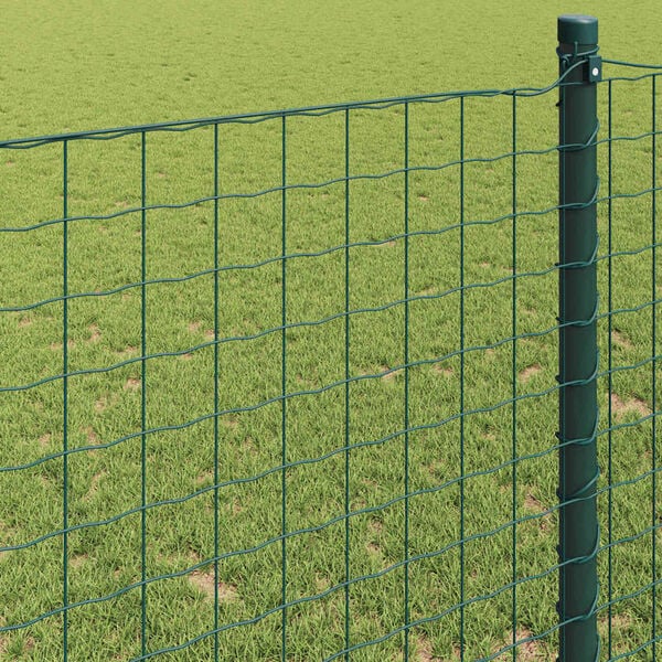 vidaXL Euroaita Vihreä 0,4 x 10 m PVC-pintainen rauta