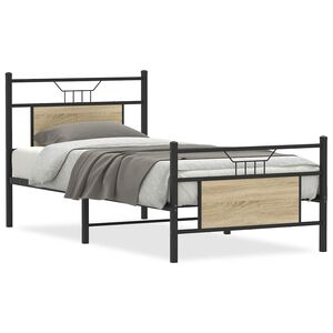 vidaXL S&auml;ngynrunko ilman patjaa Sonoma-tammi 75x190 cm tekninen puu