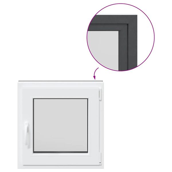 vidaXL Kellari-ikkuna "RISOR" 50x50 cm kallistus-/kääntymisovi DIN oikealle antrasiitti