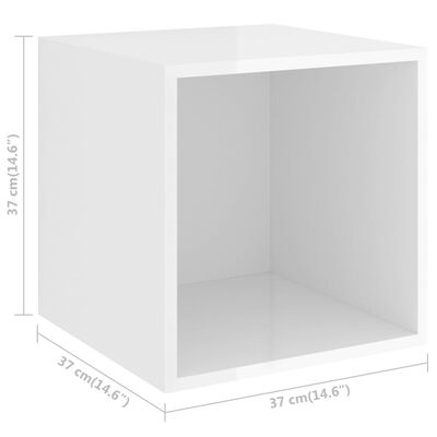 vidaXL Seinäkaapit 4 kpl korkeakiilto valkoinen 37x37x37 cm lastulevy