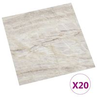 vidaXL Itsekiinnittyvät lattialankut 20 kpl PVC 1,86 m² beige