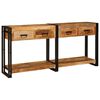 vidaXL Konsolip&ouml;yd&auml;t 2 kpl Ruskea 161 x 33 x 75 cm Kiinte&auml; mango puu