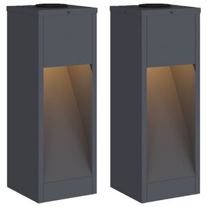 vidaXL Aurinkoinen LED-polkuvalo 2 kpl L&auml;mpim&auml;n Valkoinen