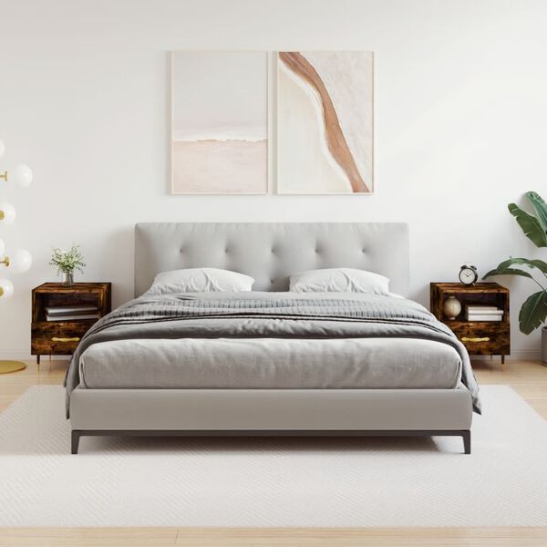 vidaXL Y&ouml;p&ouml;yd&auml;t 2 kpl savutammi 40x35x47,5 cm tekninen puu