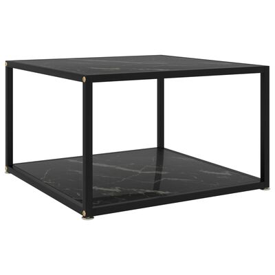 vidaXL Sohvapöytä musta 60x60x35 cm karkaistu lasi