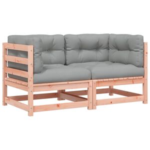 vidaXL Puutarhasohvan kulmaosat tyynyillä 2 kpl täysi douglaskuusi