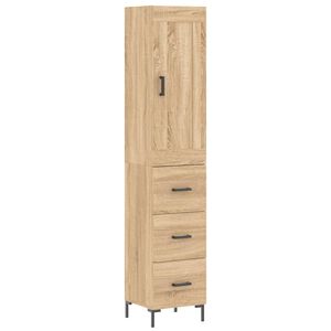 vidaXL Kaappi Sonoma-tammi 34,5x34x180 cm tekninen puu