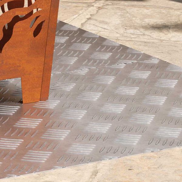 vidaXL Portaan askelma Suorakaide 2 pcs Hopea 100 x 50 cm Alumiini