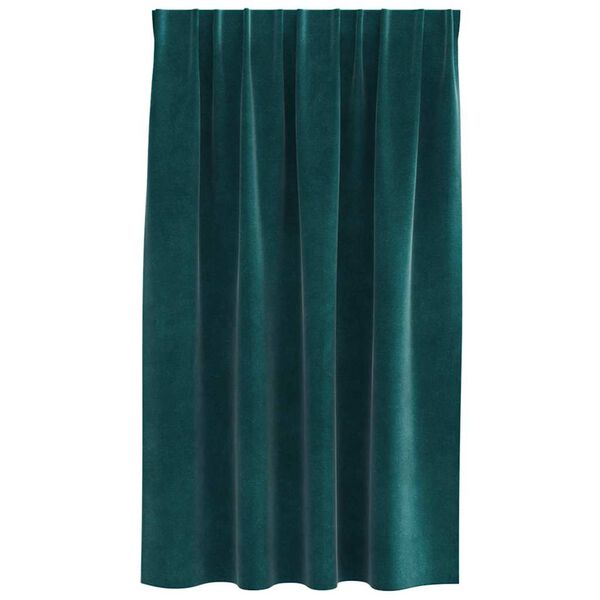 vidaXL Verhot verhoilla 2 pcs Tummanvihre&auml; 140 x 140 cm Sametti