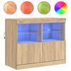 vidaXL Senkki LED-valoilla Sonoma-tammi 81x37x67 cm