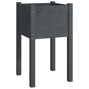 vidaXL Puutarhan kukkalaatikko harmaa 40x40x70cm t&auml;ysi m&auml;nty