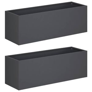 vidaXL Puutarha ruukku 2 kpl Antrasiitti 60 x 20 x 20 cm