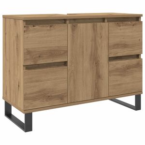 vidaXL Kylpyhuoneen pesuallaskaappi artesaani tammi 80x33x60 cm