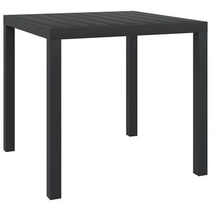 vidaXL Puutarhap&ouml;yt&auml; musta 80x80x74 cm alumiini ja WPC