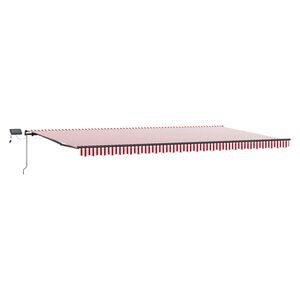 vidaXL Vedett&auml;v&auml; markiisi Punainen ja valkoinen 600 &times; 300 cm