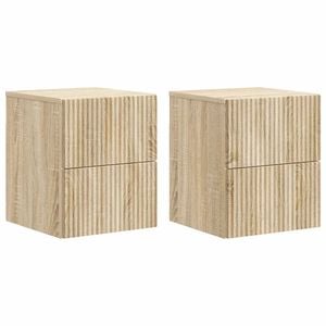 vidaXL Sein&auml;lle Kiinnitett&auml;v&auml; Y&ouml;p&ouml;yt&auml; 2 pcs Sonoma-tammi Tekninen puu