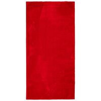 vidaXL Matto HUARTE lyhytnukkainen ja pestävä punainen 100x200 cm