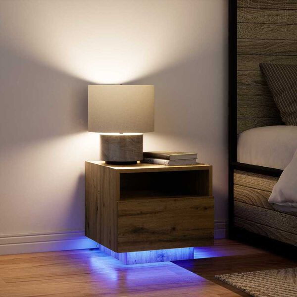 vidaXL Y&ouml;p&ouml;yt&auml;kaappi Artisan tammi 40 x 39 x 37 cm Tekninen puu