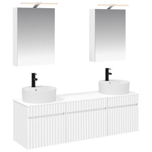 vidaXL Kylpyhuoneen kaappisetti 5 pcs valkoinen 50 x 14,5 x 70 cm